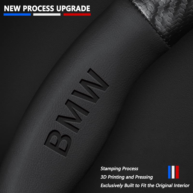 Premium Napaa Leather&Carbon Fiber Texture Steering Wheel Cover
