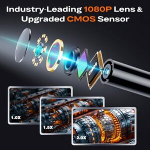1080P HD Handeld Borescope with 8 LED Light