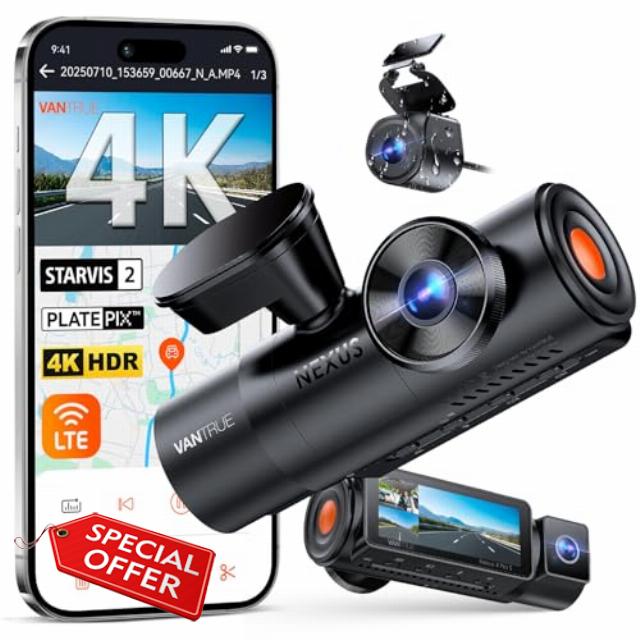VANTRUE N4PS Dashcam Car Front Inside Rear RC18