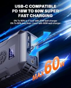 5000A 60W Portable Jump Starter Power Pack (All Gas/10L Diesel)