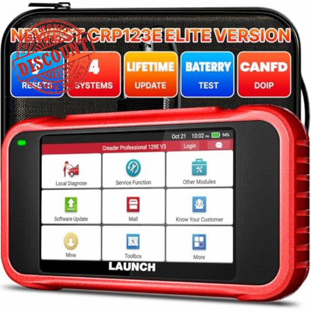 LAUNCH OBD2 Scanner CRP123E V3.0 Car Diagnostic Tool with Engine ABS SRS Transmission OBD Scanner with 7 Reset Service Oil/EPB/SAS/BMS/Throttle/Battery Reset DPF Regeneration Auto Vin Free Update | Cover 10000+ Cars
