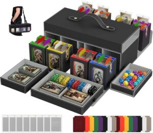 Trading Card Storage Box Removable 8-Deck Storage Box With Display&Dice Tray