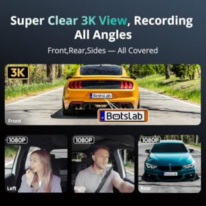 3K/4K Front and 1080p*3 Car Camera Left Right Inside