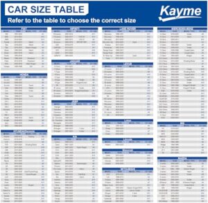 etc. View Vehicle Size Chart A6