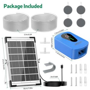 AMZtime Dual-Pump Solar Air Pump for Pond