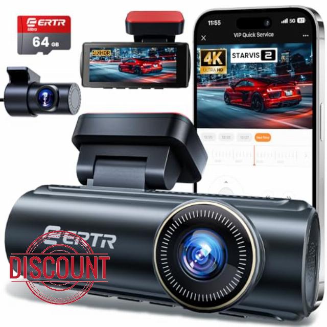 4K Dash Cam Front and Rear