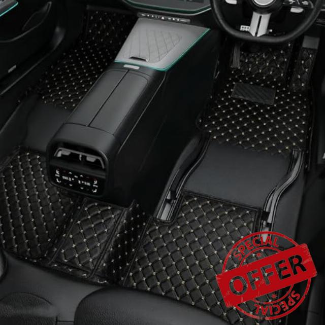 Custom Car Floor Mats for Mercedes-Benz A B C E G CL CLA CLE CLK CLS ML AMG-GT EQA EQB EQC EQE EQS GLA GLB GLC GLK GLS SL SLC SLK S R (sedan/SUV/Truck) Luxury Carpets (Black White)