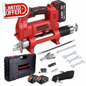 ONEVAN Cordless Grease Gun Electric Grease Kit - 600CC Oil Tank Capacity 12