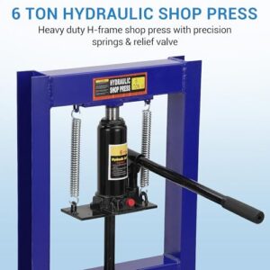 H-Frame Hydraulic Floor Workshop Press with Adjustable Height Stamping Plates