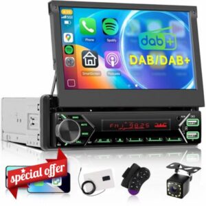 DAB/DAB+ Single Din Car Radio with Wireless Carplay Android Auto