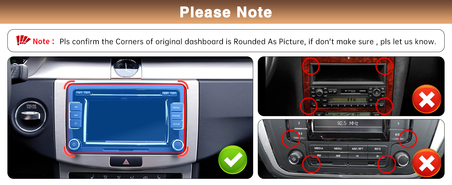 Text reads 'Compatible OEM Radio for Reference' followed by grid of car stereo unit models with labels showing compatibility across different vehicle makes.