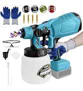 Cordless Paint Sprayer for Dewalt 20V Max Battery, Brushless HVLP Paint Sprayer Gun with 1000ML T...