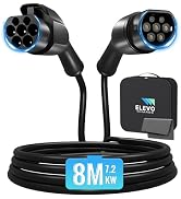 ELEVOCHARGE Type 2 EV Charging Extension Cable, 7.2KW/32A Single Phase Electric Vehicle Charging ...