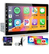 7 inch Flip Out Single Din Car Stereo with Apple Carplay Android Auto, Hodozzy Touch Screen Bluet...