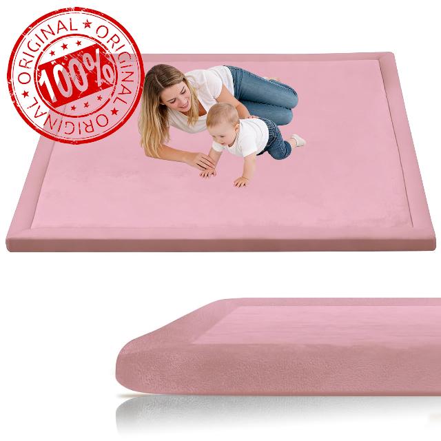 Large Kids Crawling Play Mat 90 x 100 cm Rose Red Baby Play Mat
