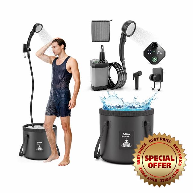 FOTSHARER Portable Shower for Camping with Shower Head 3 Spray Modes