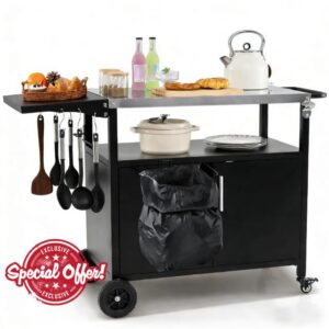 Outdoor BBQ Grill Cart
