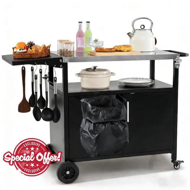 Outdoor BBQ Grill Cart