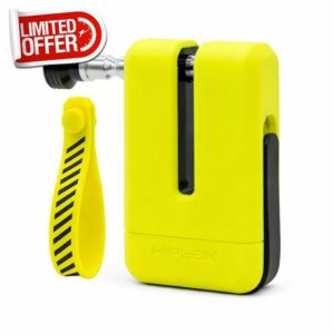 Hiplok MD1000 Anti Angle Grinder Motorcycle Disc Lock Diamond (Neon Yellow)