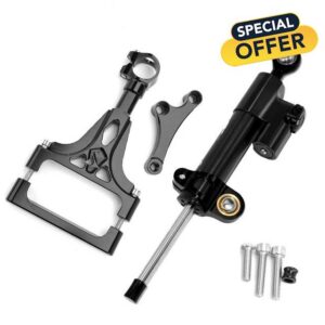 Adjustable Motorcycle Steering Damper Stabilizer For Kawasaki Z1000 Z 1000 2003-2009 Buffer Control Bar Mounting Bracket Support Kit Buffer Control Bar Mount Support Full Se