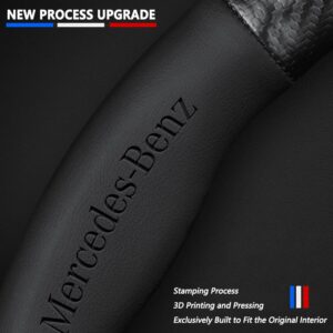 Premium Napa Leather&Carbon Fiber Texture Steering Wheel Cover