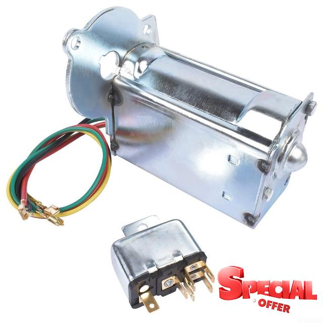 Electric Lift Motor and Relay Replacement for 1971 1976 For Cadillac For Eldorado For Biarritz Convertible Top OE 22049793 9875101 SCZLMRLY Metal Alloy Constructio