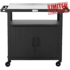 Feasto Outdoor Grill Cart with Storage Cabinet