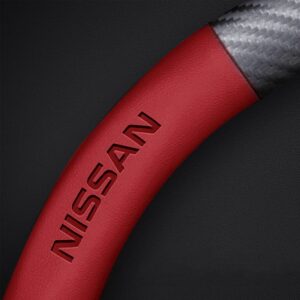 Premium Napa Leather&Carbon Fiber Texture Steering Wheel Cover