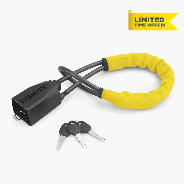 TitanLock Steering Wheel Lock – Anti-Theft Car Security Device with 5mm Steel Cable