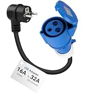 RamTouch Fly Lead Socket Converter (16A Caravan Plug to 32A CEE Socket, 50cm, IP44, Max. 16A, 3G2...