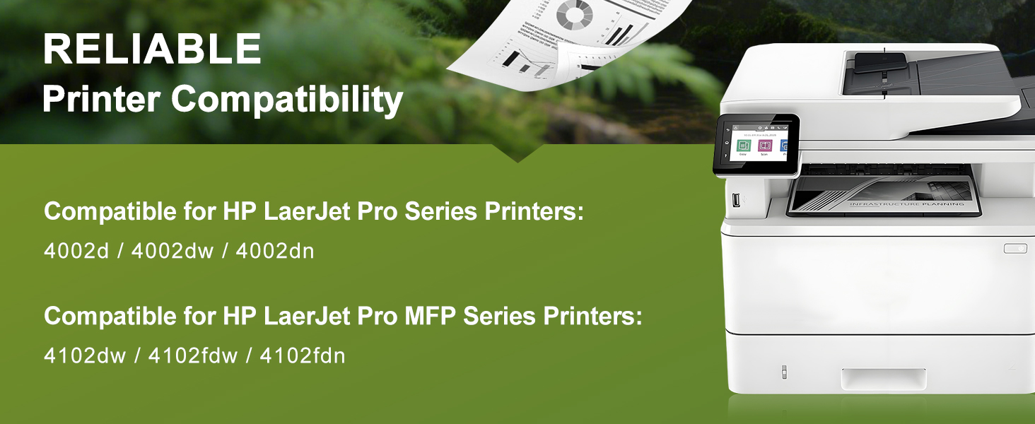 Text reads 'Your Professional Print Office Assistant' and 'Compatible Toner Cartridge'. Marketing image showing green landscape with MEGOFFICE branding.