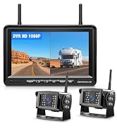 Magnetic Wireless Reversing Camera Kit, Dual Camera, 1 Min Installation, 9600mAh Rechargeable Cam...