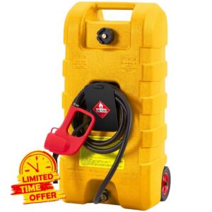 57L Portable Fuel Caddy with Wheels – Heavy-Duty Petrol & Diesel Storage Tank with Siphon Pump & 3m Hose