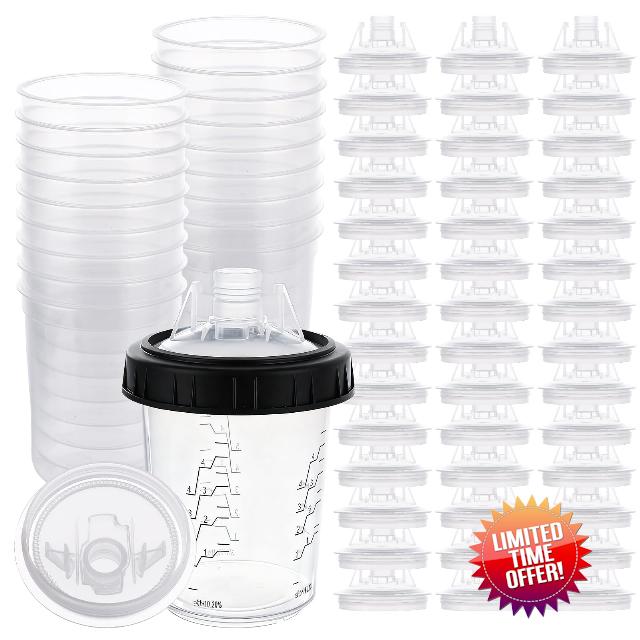 DAJAVE 50 Pack Paint Mixing Cups for Spray Guns