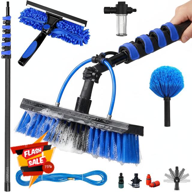 Carbon Fibre Telescopic Water Fed Pole 30ft Washing Kit: Cleaning Brush
