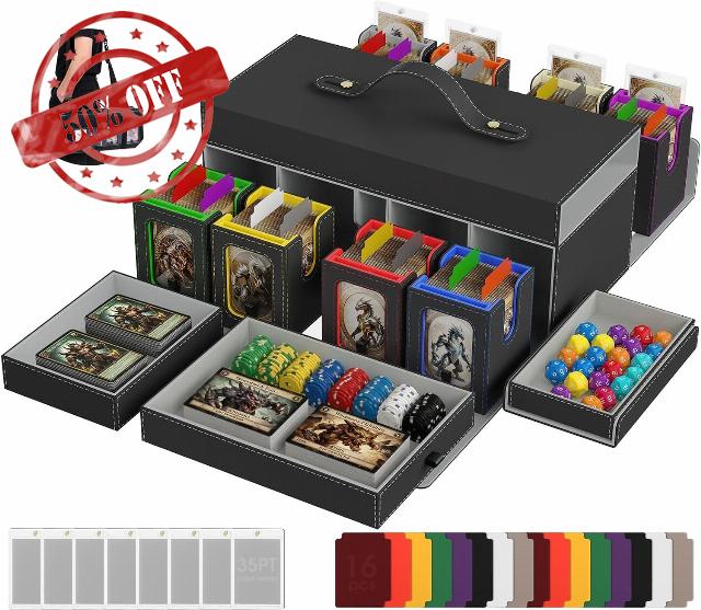 11in1 MTG Commander Deck Box with Handle&Shoulder Strap