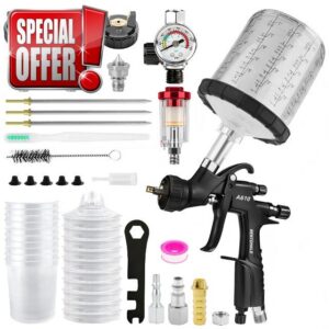 A610 LVLP Air Spray Gun with 10PCS 650ML Disposable Paint Cups