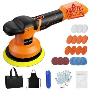 Cordless Buffer Polisher Kit for DEWALT 20V LI-ION Battery.6-Inch Orbital Buffer Polisher with 3 Variable Speed with 25pcs Polishing Accessories