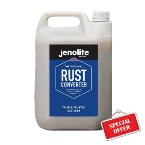 JENOLITE Rust Converter Liquid | 5 Litre | Corrosion Inhibitor & Metal Treatment | Surface Remedy & Remover for Cars | Converts Rust into a Stable