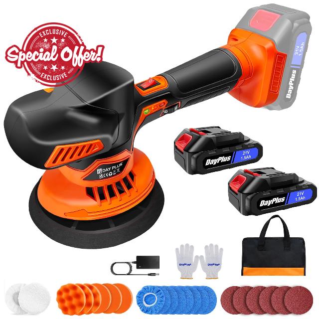21V Cordless Polisher & Sander Kit – 6-Speed Variable Polishing Machine