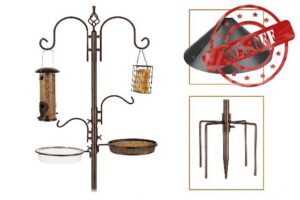 Nord & Vale Premium Bird Feeding Station 230cm Copper Finish – Complete Garden Bird Feeder Set with Squirrel Baffle