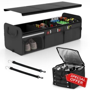 COSTWAY Car Boot Organiser with Cooler Bag