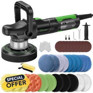 Ginour 1050W Dual Action Car Polisher with Quick-Change Brush Chamber | 6-Speed Control