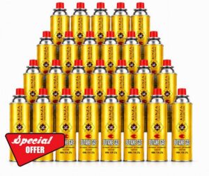 Pack Of 28 Portable Butane Gas Canisters 227g / 400ml – Butane Gas Cartridge Bottles for Portable Cooker