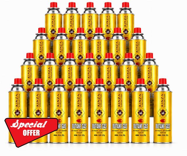 Pack Of 28 Portable Butane Gas Canisters 227g / 400ml – Butane Gas Cartridge Bottles for Portable Cooker
