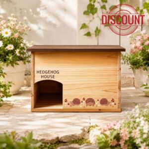 RHMM Wooden Hedgehog House for Garden