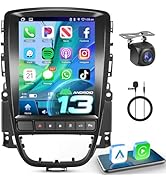 Vehicle-specific infotainment system with vertical touchscreen display and app icons. Includes backup camera and smartphone integration tools.