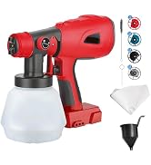 Cordless Paint Sprayer for Ryobi 18V, Electric HVLP Handheld Paint Spray Gun with 4 Nozzles, 3 Pa...