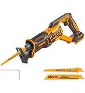 INGCO 20V Cordless Jig Saw (Body Only), Brushless Motor, 3000RPM with 5Pcs Saw Blades CJSLI1008
