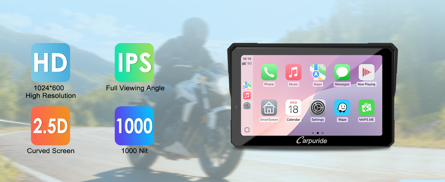 Text includes 'HD', 'IPS', '2.5D'. Tablet device display specifications showing screen technology features and interface examples.